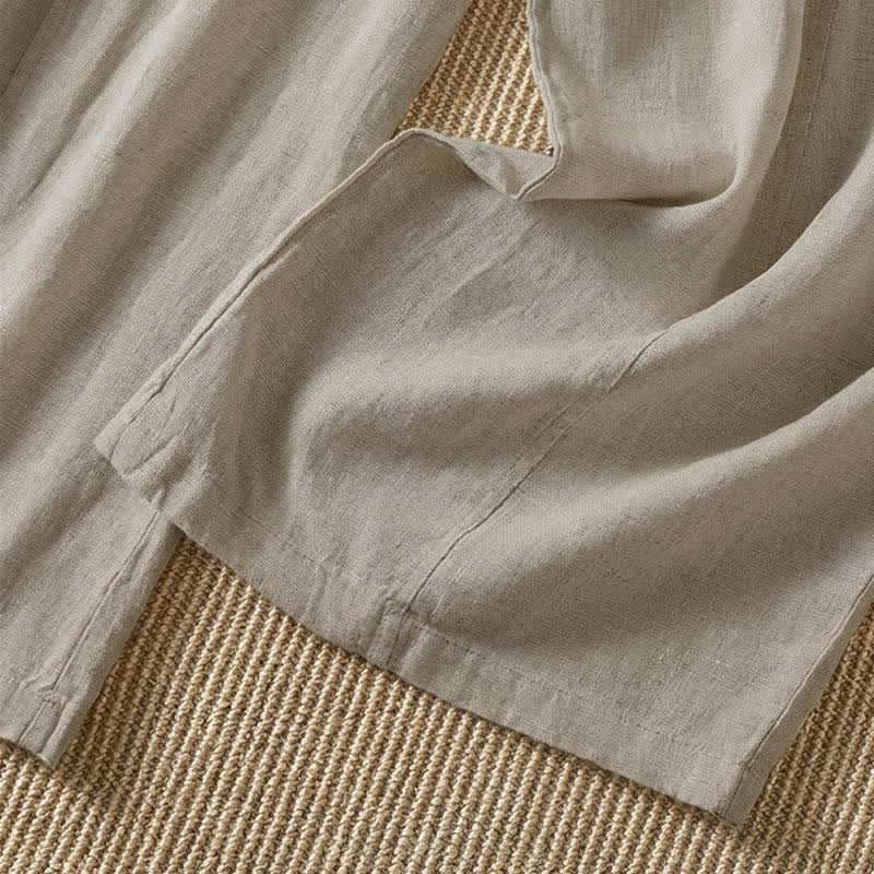 Buddha Stones Lässige Damen-Ankle-Hose mit Reißverschluss, weitem Bein und Tasche – ideal für Frühling und Sommer. - image 8