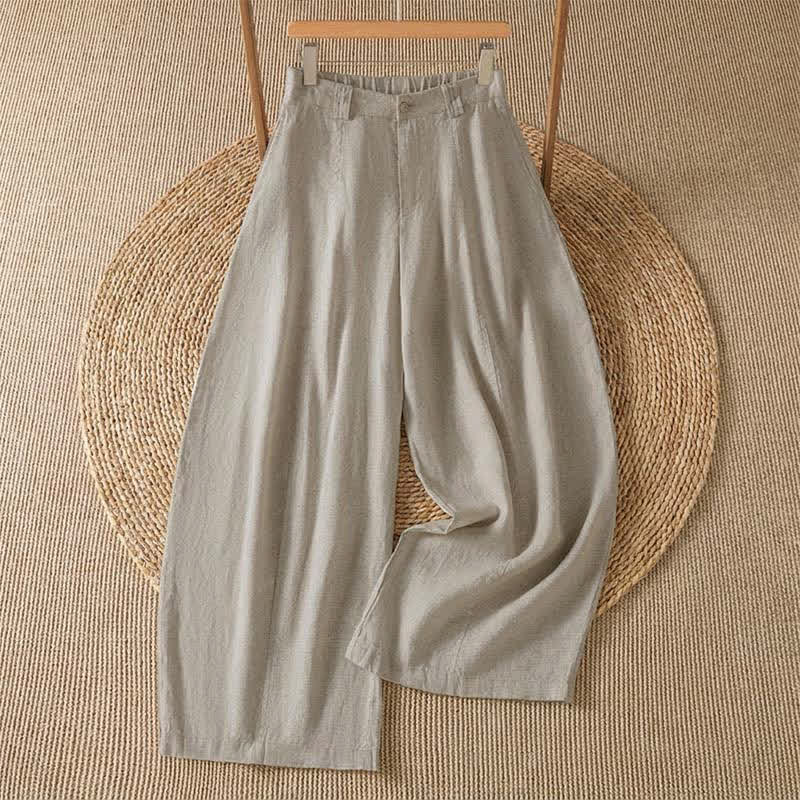 Buddha Stones Lässige Damen-Ankle-Hose mit Reißverschluss, weitem Bein und Tasche – ideal für Frühling und Sommer. - Bräunen - US8-10, UK/AU12-14, EU40-42 (2XL) - image 0