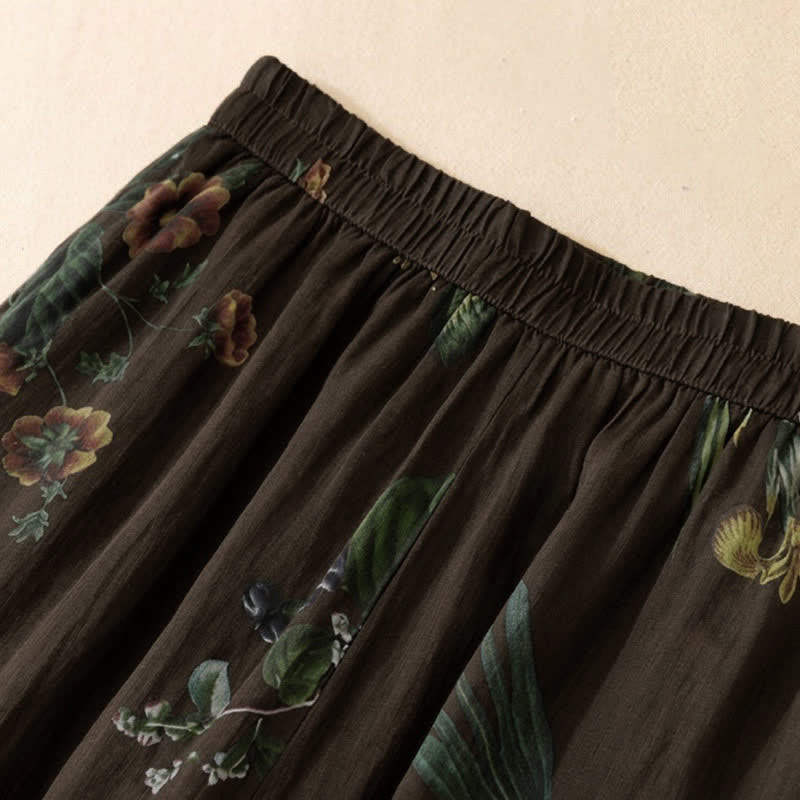 Buddha Stones Boho-Blumenmuster-Ankle-Pants für Damen, Frühling/Sommer, Weite Hose mit Taschen - image 17