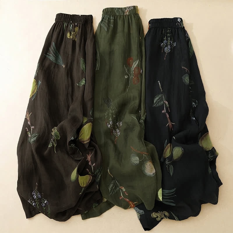Buddha Stones Boho-Blumenmuster-Ankle-Pants für Damen, Frühling/Sommer, Weite Hose mit Taschen - image 25