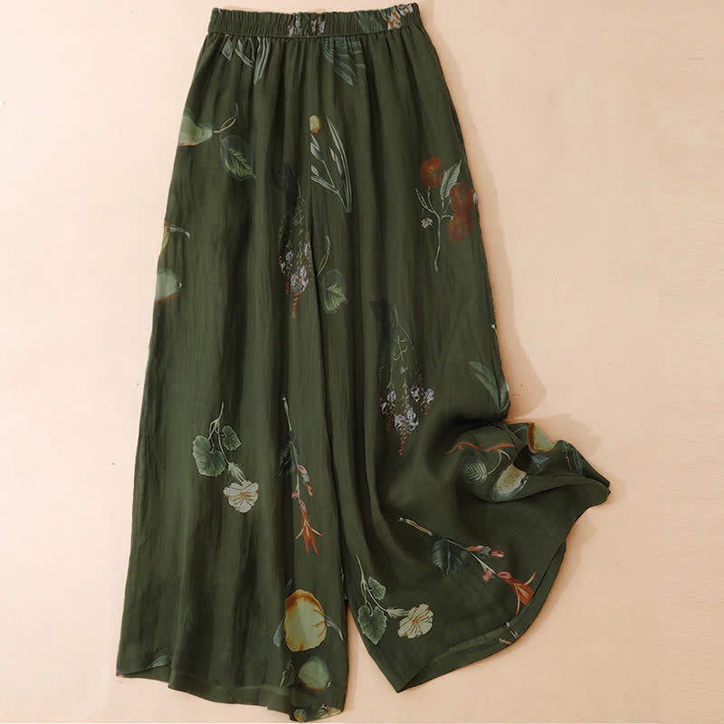 Buddha Stones Boho-Blumenmuster-Ankle-Pants für Damen, Frühling/Sommer, Weite Hose mit Taschen - image 7