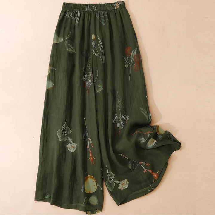 Buddha Stones Boho-Blumenmuster-Ankle-Pants für Damen, Frühling/Sommer, Weite Hose mit Taschen - image 7