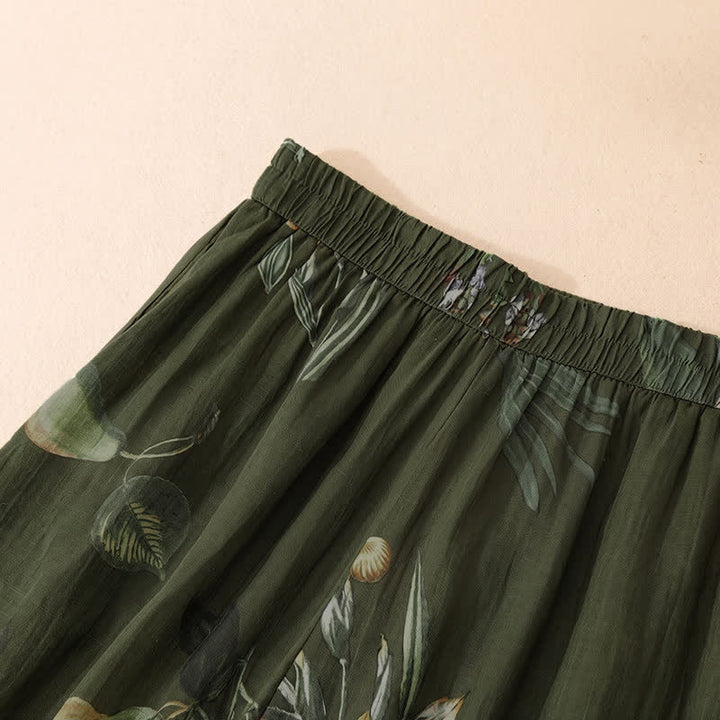 Buddha Stones Boho-Blumenmuster-Ankle-Pants für Damen, Frühling/Sommer, Weite Hose mit Taschen - image 8