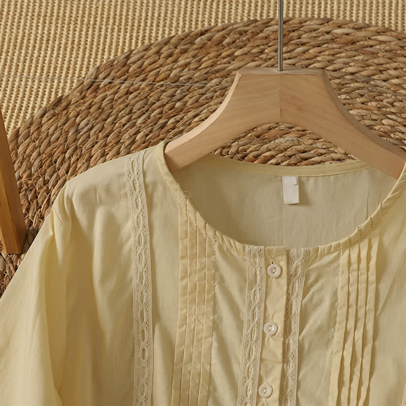 Buddha Stones 2-teiliges sommerliches Boho-Kleid für Damen mit Rundhalsausschnitt, ellbogenlangen Ärmeln und Tasche - image 3