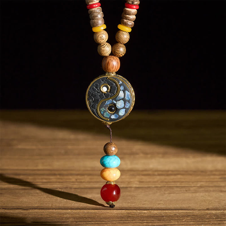 Buddha Stones Wenge-Holz-Perlenkette für Yin-Yang-Erdung und Balance - image 9