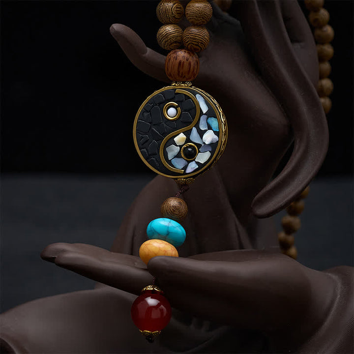 Buddha Stones Wenge-Holz-Perlenkette für Yin-Yang-Erdung und Balance - image 4
