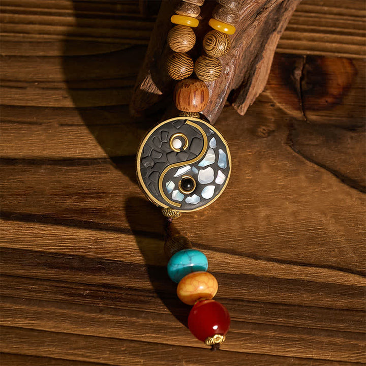 Buddha Stones Wenge-Holz-Perlenkette für Yin-Yang-Erdung und Balance - image 10