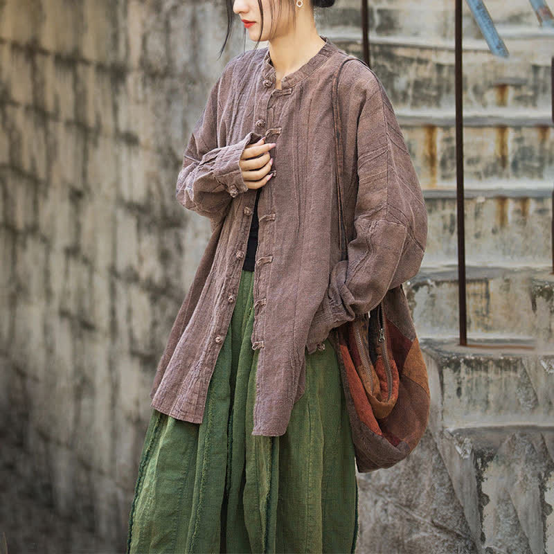 Buddha Stones Batik-Jacke mit Froschknöpfen, langärmelig, Zen-Meditation, offene Vorderseite - image 22