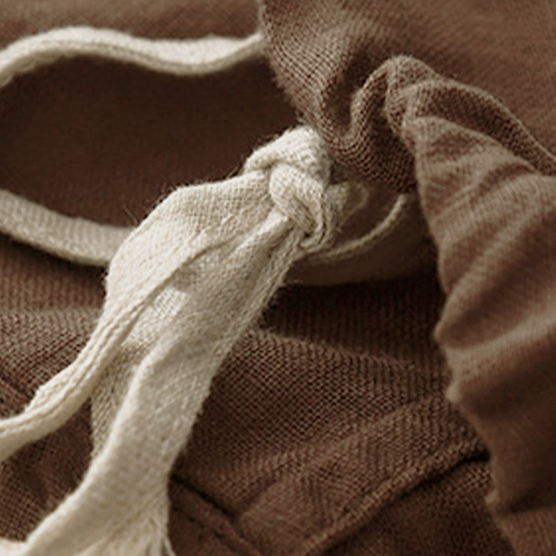 Lässiges Damen-T-Shirt mit Buddha Stones -Stickerei, Baum-Motiv, Kordelzug, Rundhalsausschnitt und halben Ärmeln - image 12