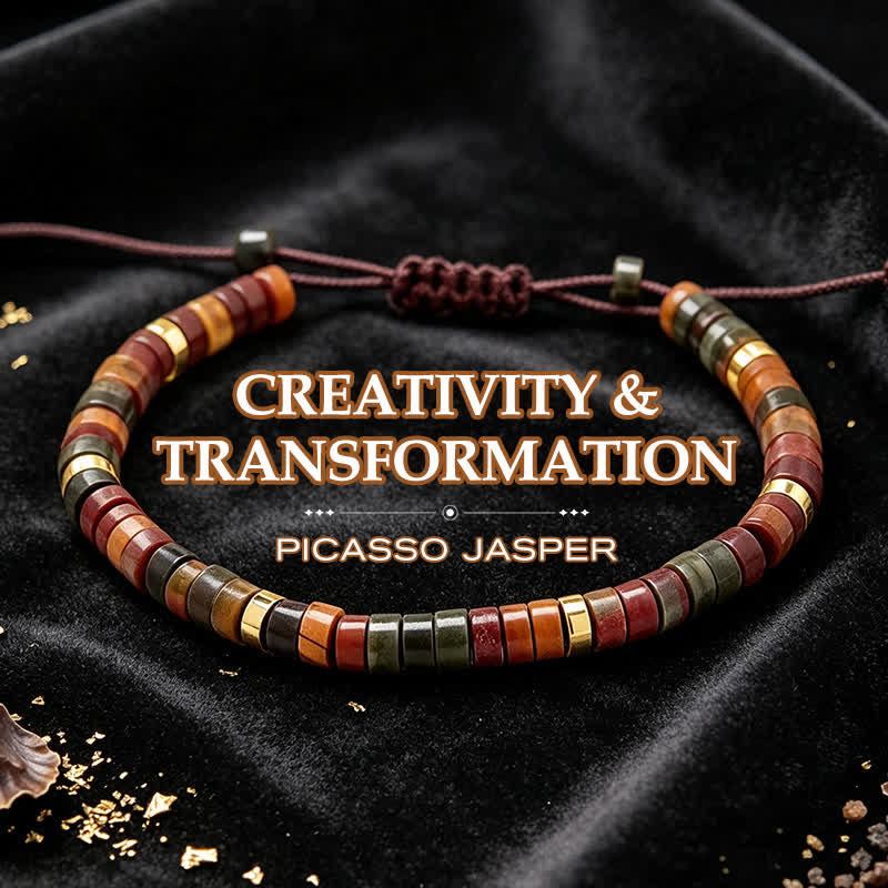 Buddha Stones Kleines Energiearmband aus Picasso-Jaspisperlen - Picasso-Jaspis (Handgelenkumfang: 17-28 cm) - image 0