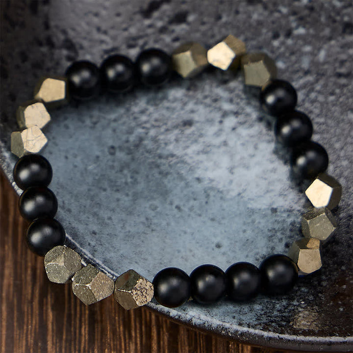 Buddha Stones Pyrit-Armband mit facettierten Perlen im Vintage-Stil - image 1