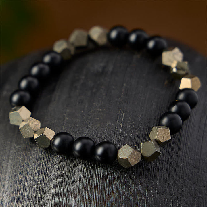Buddha Stones Pyrit-Armband mit facettierten Perlen im Vintage-Stil - image 2