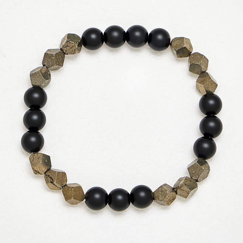 Buddha Stones Pyrit-Armband mit facettierten Perlen im Vintage-Stil - image 3