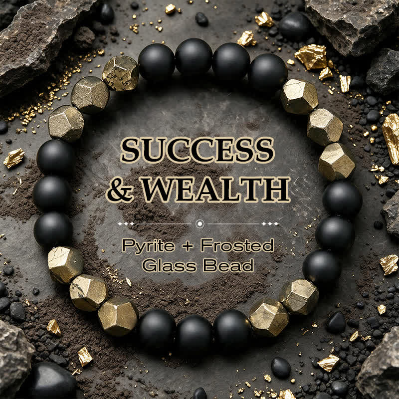 Buddha Stones Pyrit-Armband mit facettierten Perlen im Vintage-Stil - Pyrit (Handgelenkumfang: 15-16 cm) - image 0
