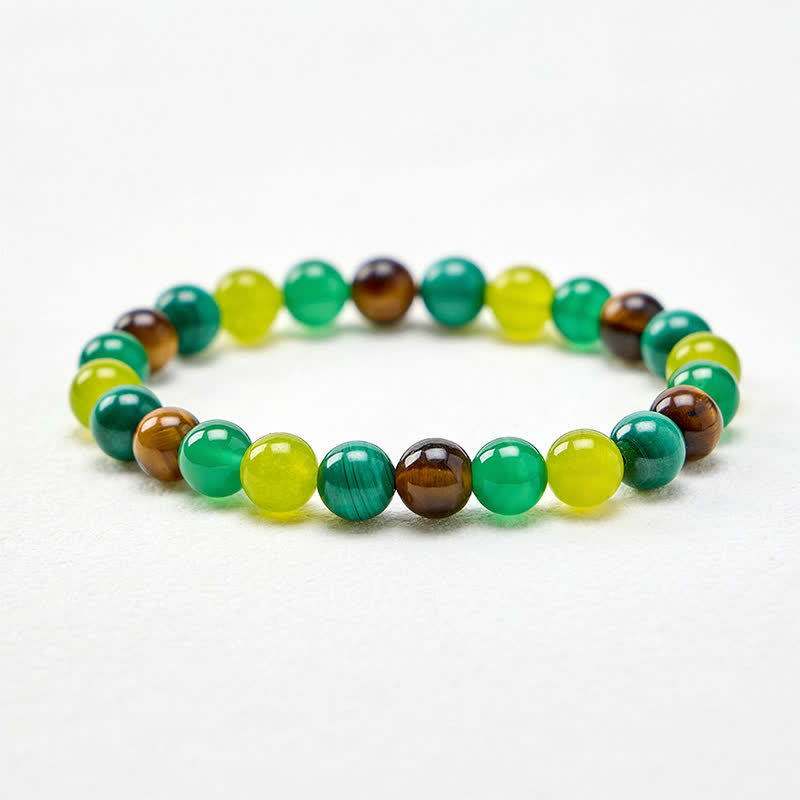 Buddha Stones Tigerauge-Malachit-Cyan-Jade-Grün-Achat-Mut-Armband - image 4