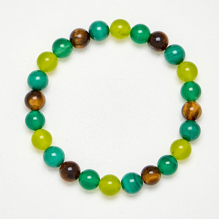 Buddha Stones Tigerauge-Malachit-Cyan-Jade-Grün-Achat-Mut-Armband - image 3