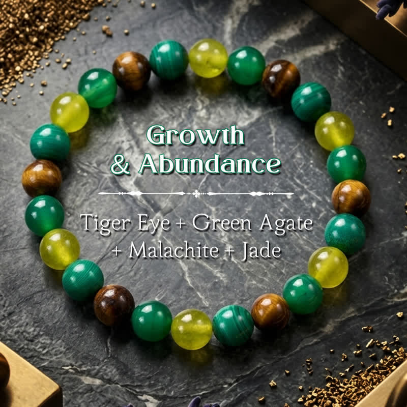 Buddha Stones Tigerauge-Malachit-Cyan-Jade-Grün-Achat-Mut-Armband - Tigerauge (Schutz ♥ Mut) - image 0