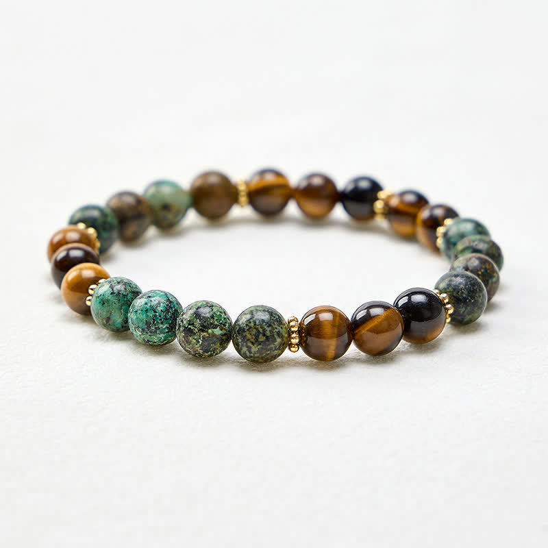 Buddha Stones Armband aus Tigerauge-Malachit-Grün-Achat-Stärkeperlen - image 4