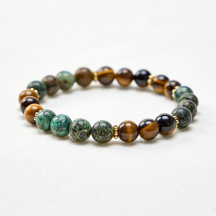Buddha Stones Armband aus Tigerauge-Malachit-Grün-Achat-Stärkeperlen - image 4