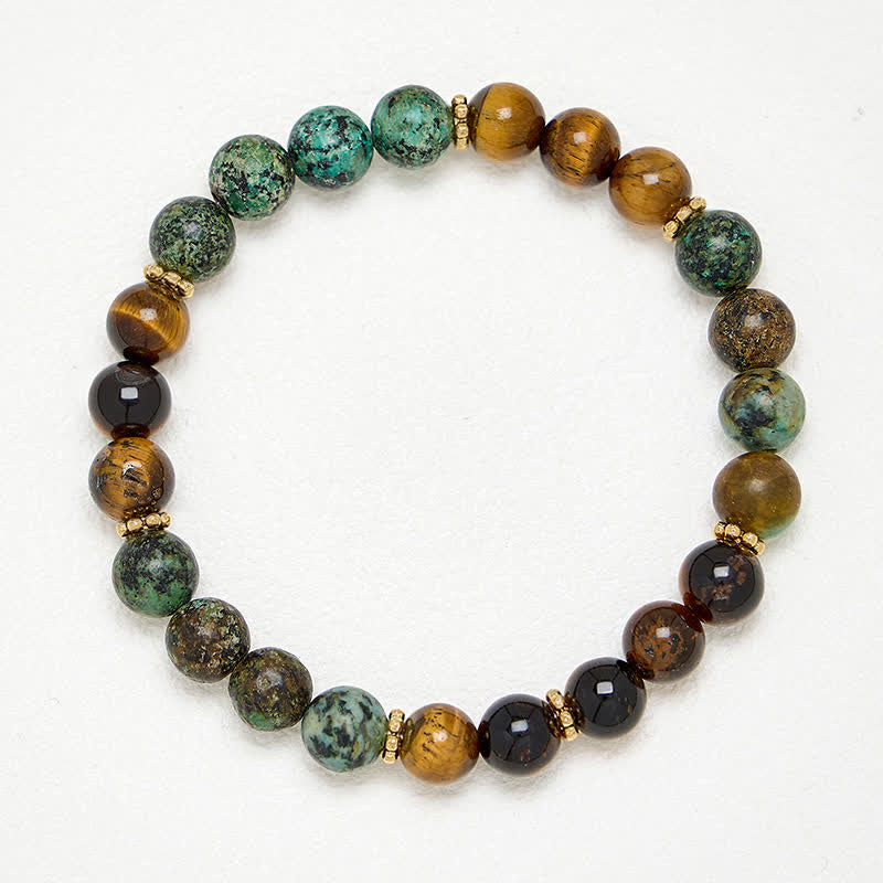 Buddha Stones Armband aus Tigerauge-Malachit-Grün-Achat-Stärkeperlen - image 3