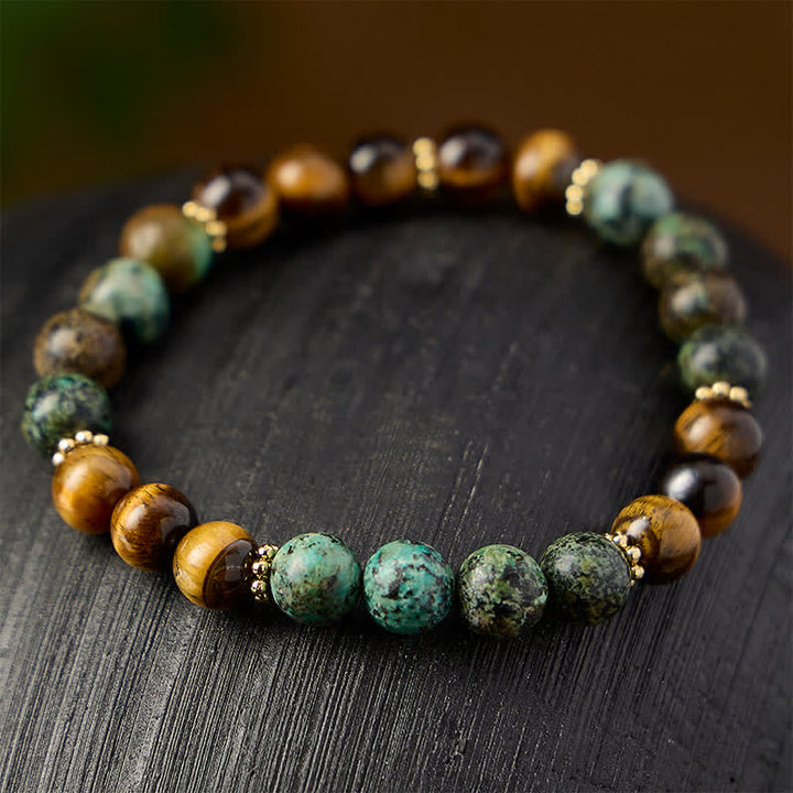 Buddha Stones Armband aus Tigerauge-Malachit-Grün-Achat-Stärkeperlen - image 2