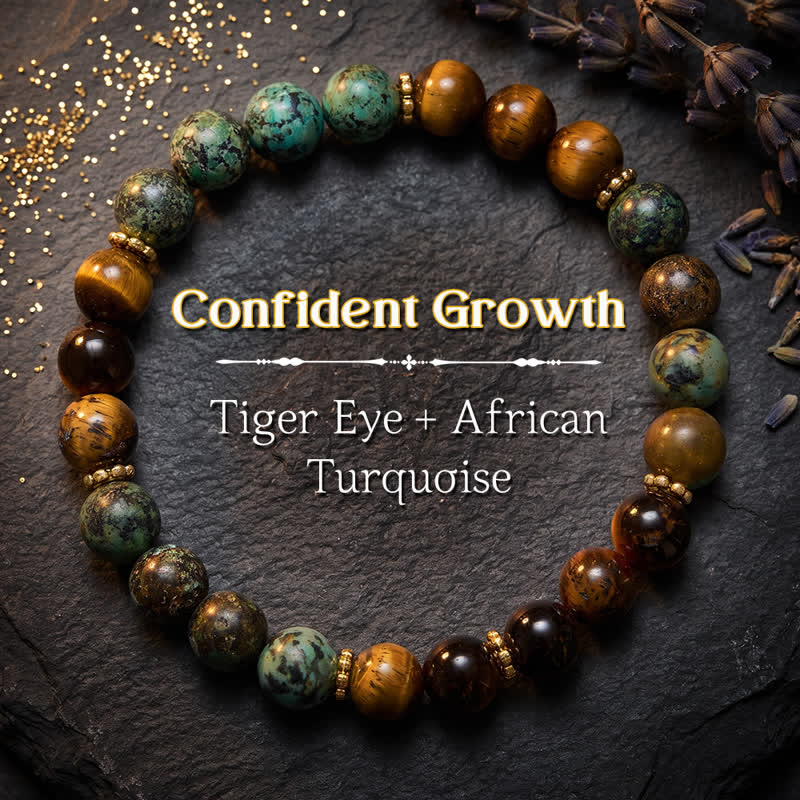 Buddha Stones Armband aus Tigerauge-Malachit-Grün-Achat-Stärkeperlen - Tigerauge (Schutz ♥ Mut) - image 0