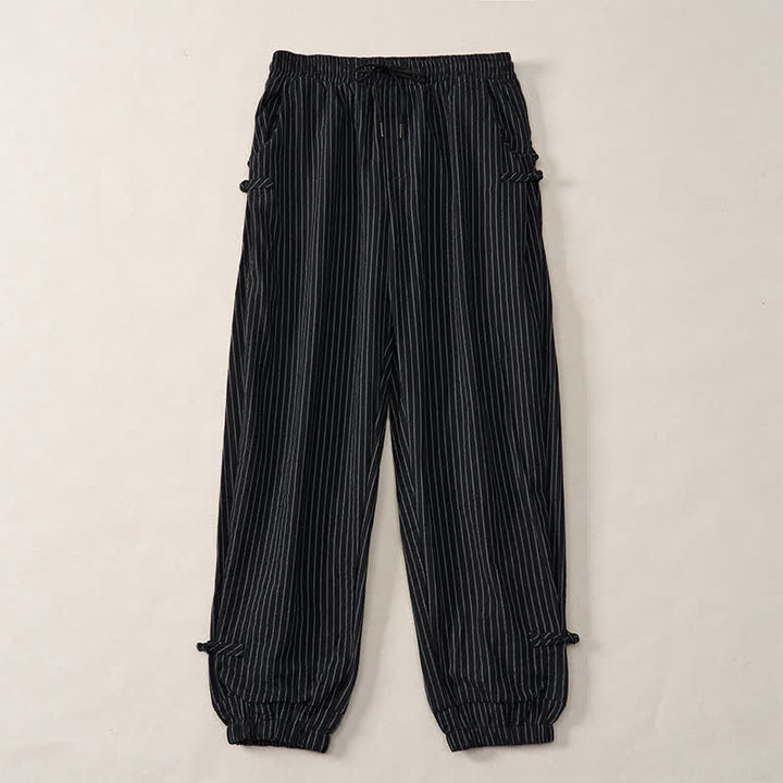 Buddha Stones Basic-Herrenhose mit Kordelzug, Streifen, verkürzt, mit Taschen - image 25