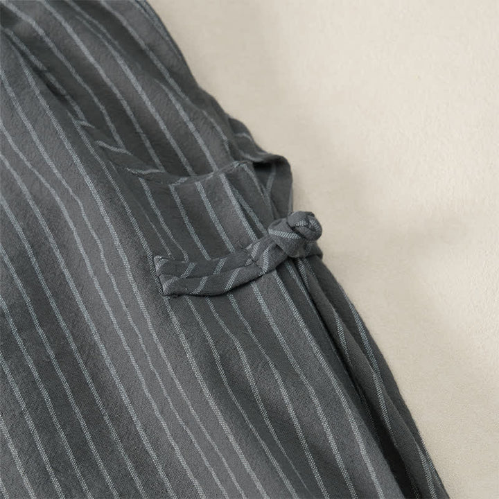 Buddha Stones Basic-Herrenhose mit Kordelzug, Streifen, verkürzt, mit Taschen - image 19