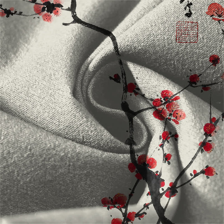 Buddha Stones Herrenhose aus reiner Baumwolle mit Kalligrafie, Pflaumenblütenmuster, Kordelzug und Taschen - image 6