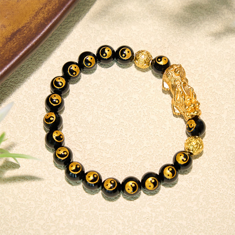 Buddha Stones Schwarzes Onyx-Kupfer-Pi-Xiu-Perlen-Reichtumsarmband - image 4