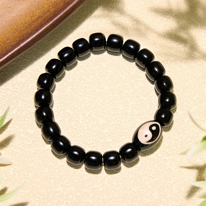Buddha Stones Schwarzes Onyx-Yin-Yang-Perlen-Harmonie-Armband - image 1