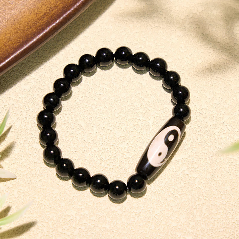 Buddha Stones Schwarzes Onyx-Yin-Yang-Harmonie-Armband - image 1