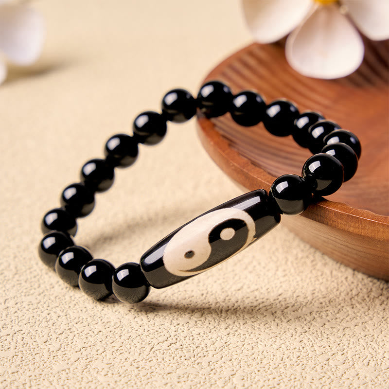 Buddha Stones Schwarzes Onyx-Yin-Yang-Harmonie-Armband - Yin Yang (Gleichgewicht ♥ Harmonie) - image 0