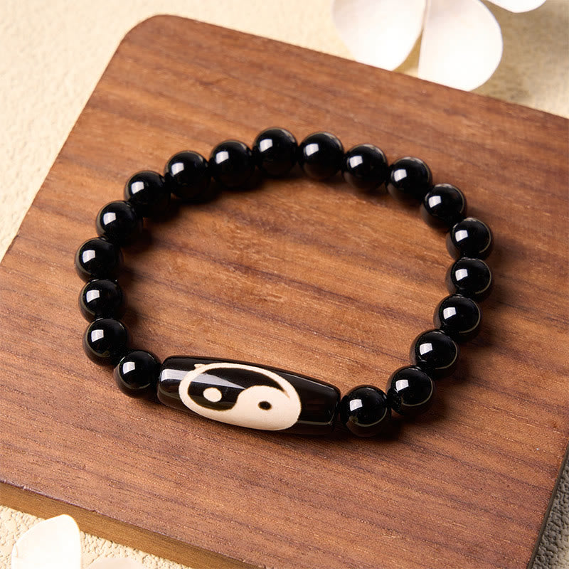 Buddha Stones Schwarzes Onyx-Yin-Yang-Harmonie-Armband - image 2
