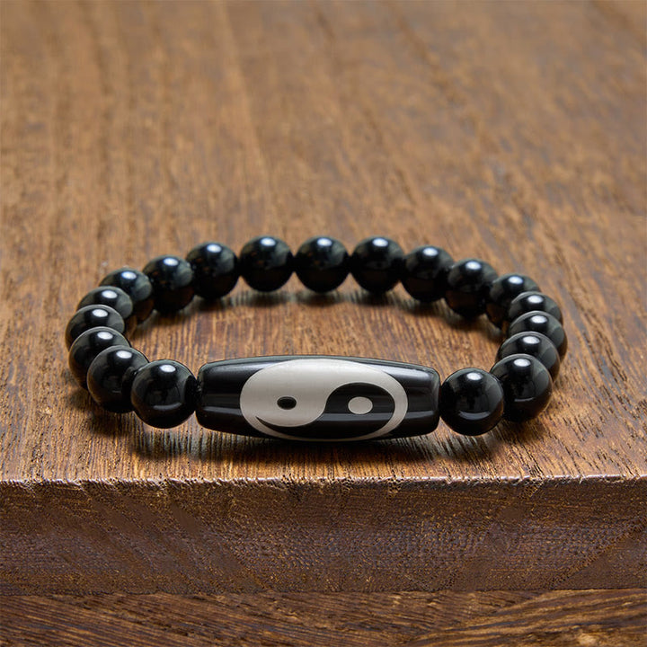 Buddha Stones Schwarzes Onyx-Yin-Yang-Harmonie-Armband - image 3