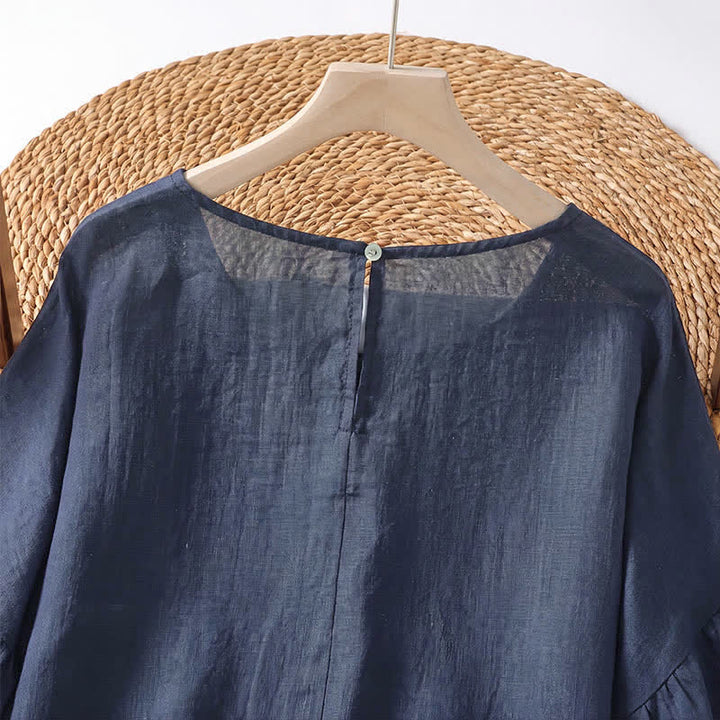 Buddha Stones Sommerliches, lässiges Boho-T-Shirt mit Blumenmuster für Damen, Kurzarm - image 9