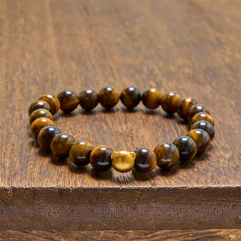 Buddha Stones Tigerauge-Katzenkopf-Kupfer-Armband - Tigerauge (Schutz ♥ Mut) - image 0