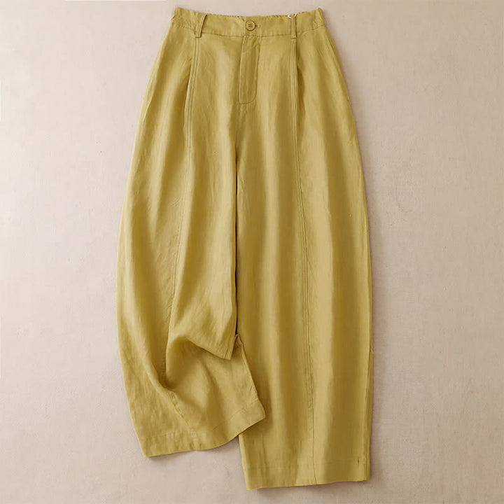 Buddha Stones Lässige, minimalistische Cropped-Hose mit Reißverschluss für Damen, Damenhose mit weitem Bein und Taschen, ideal für Frühling und Sommer - Khaki - US8-10, UK/AU12-14, EU40-42 (2XL) - image 0