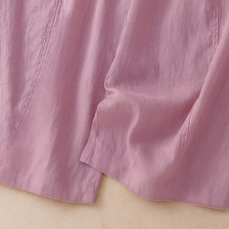 Buddha Stones Lässige, minimalistische Cropped-Hose mit Reißverschluss für Damen, Damenhose mit weitem Bein und Taschen, ideal für Frühling und Sommer - image 32