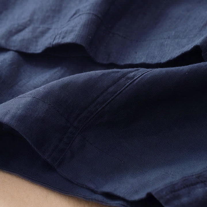 Buddha Stones Lässige, minimalistische Cropped-Hose mit Reißverschluss für Damen, Damenhose mit weitem Bein und Taschen, ideal für Frühling und Sommer - image 16