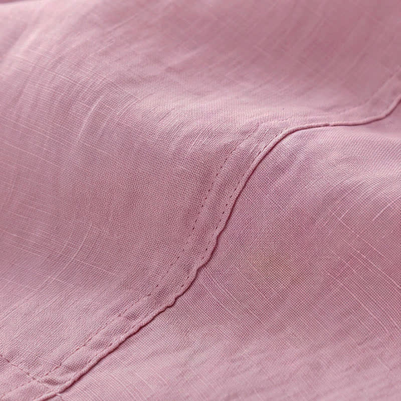 Buddha Stones Lässige, minimalistische Cropped-Hose mit Reißverschluss für Damen, Damenhose mit weitem Bein und Taschen, ideal für Frühling und Sommer - image 31