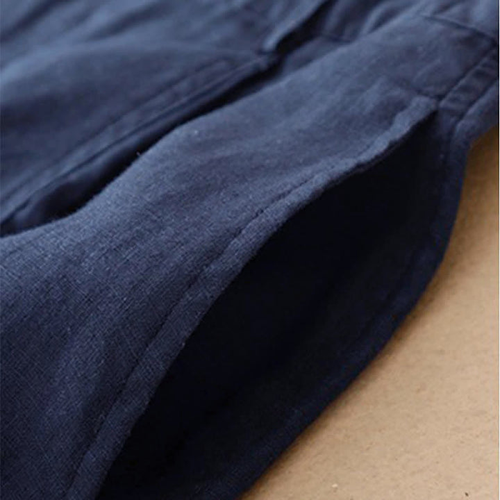 Buddha Stones Lässige, minimalistische Cropped-Hose mit Reißverschluss für Damen, Damenhose mit weitem Bein und Taschen, ideal für Frühling und Sommer - image 13