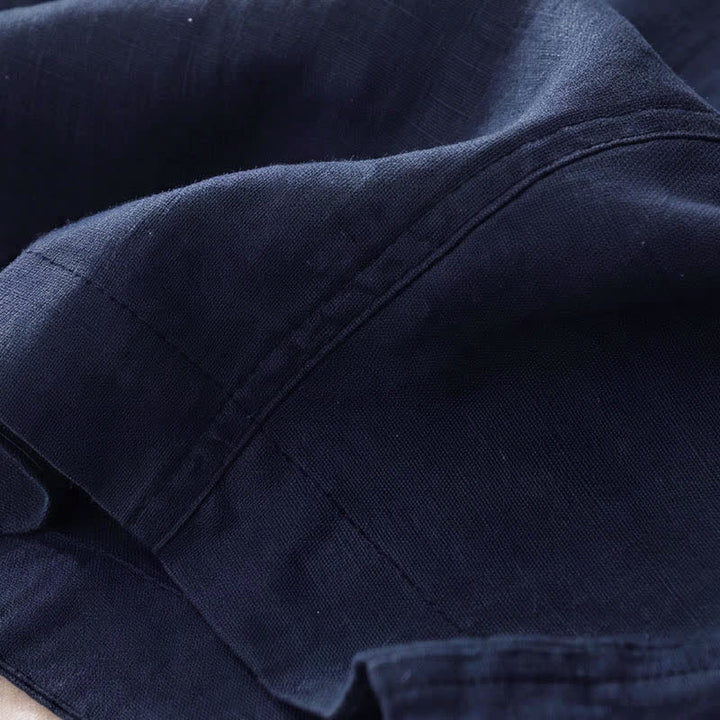 Buddha Stones Lässige, minimalistische Cropped-Hose mit Reißverschluss für Damen, Damenhose mit weitem Bein und Taschen, ideal für Frühling und Sommer - image 17