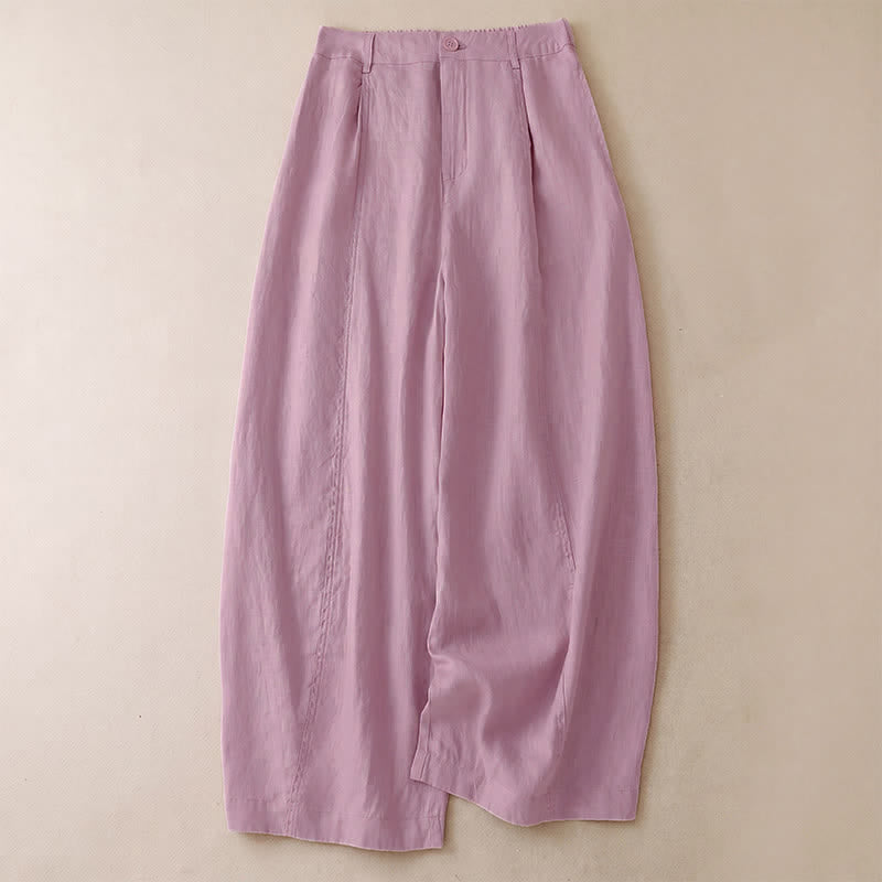 Buddha Stones Lässige, minimalistische Cropped-Hose mit Reißverschluss für Damen, Damenhose mit weitem Bein und Taschen, ideal für Frühling und Sommer - Hellrosa - US8-10, UK/AU12-14, EU40-42 (2XL) - image 27