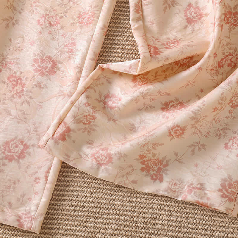 Buddha Stones Lässige lange Boho-Hose für Damen, rosa mit Blumenmuster, weites Bein und Taschen, ideal für Frühling und Sommer - image 6