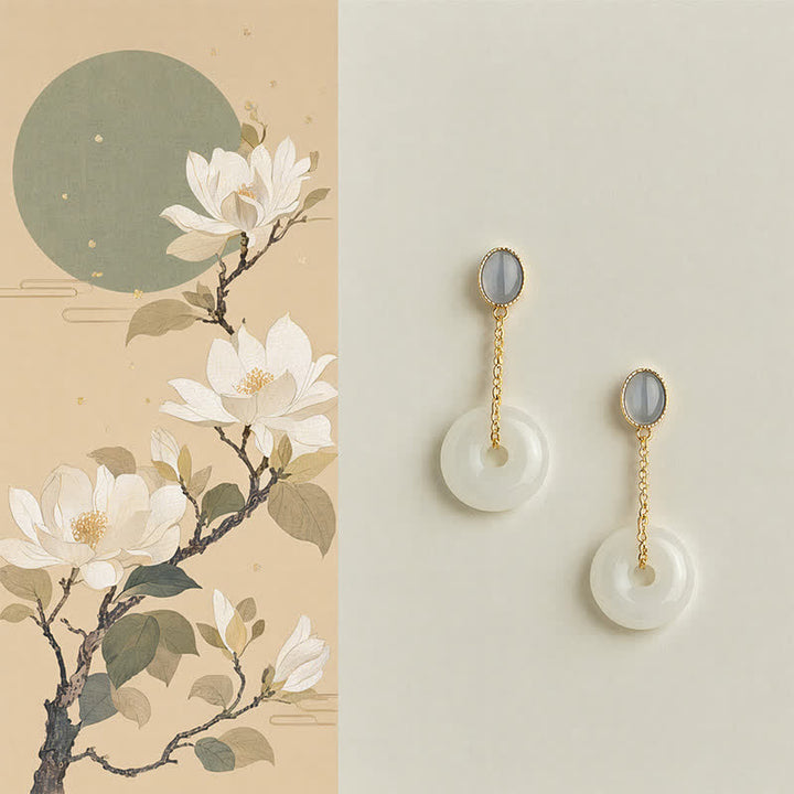 Buddha Stones Liuli Peace Buckle Tranquility Drop Ohrringe - Friedensschnalle (Kupferpfosten) - image 0