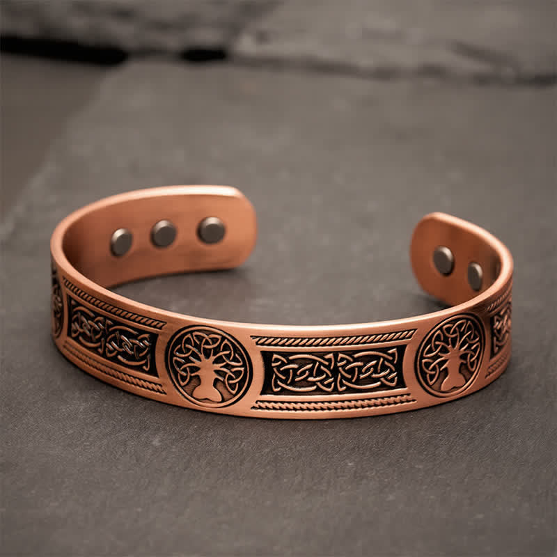 Buddha Stones Rotes Kupferarmband „Baum des Lebens“ im Vintage-Stil, offen, - Rotkupfer (Innendurchmesser: ca. 58 mm) - image 0