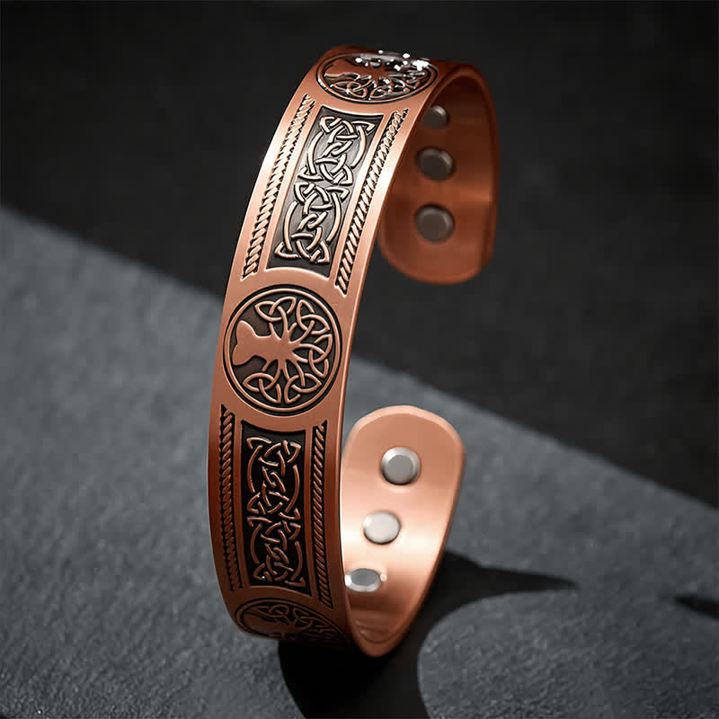Buddha Stones Rotes Kupferarmband „Baum des Lebens“ im Vintage-Stil, offen, - image 3