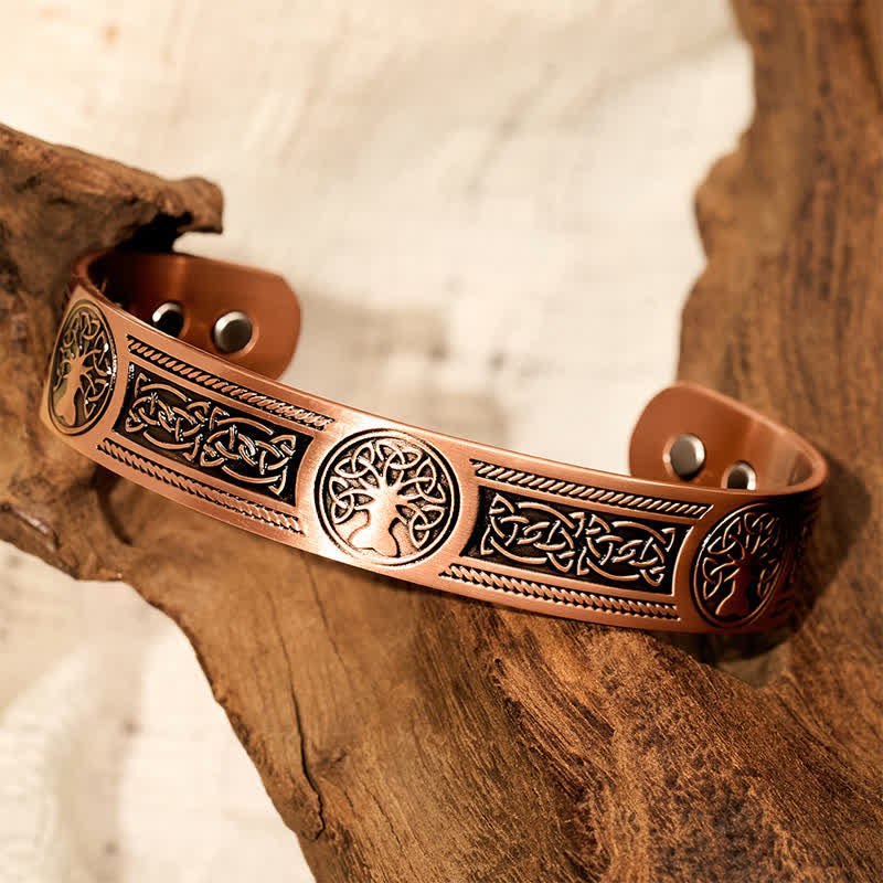 Buddha Stones Rotes Kupferarmband „Baum des Lebens“ im Vintage-Stil, offen, - image 2