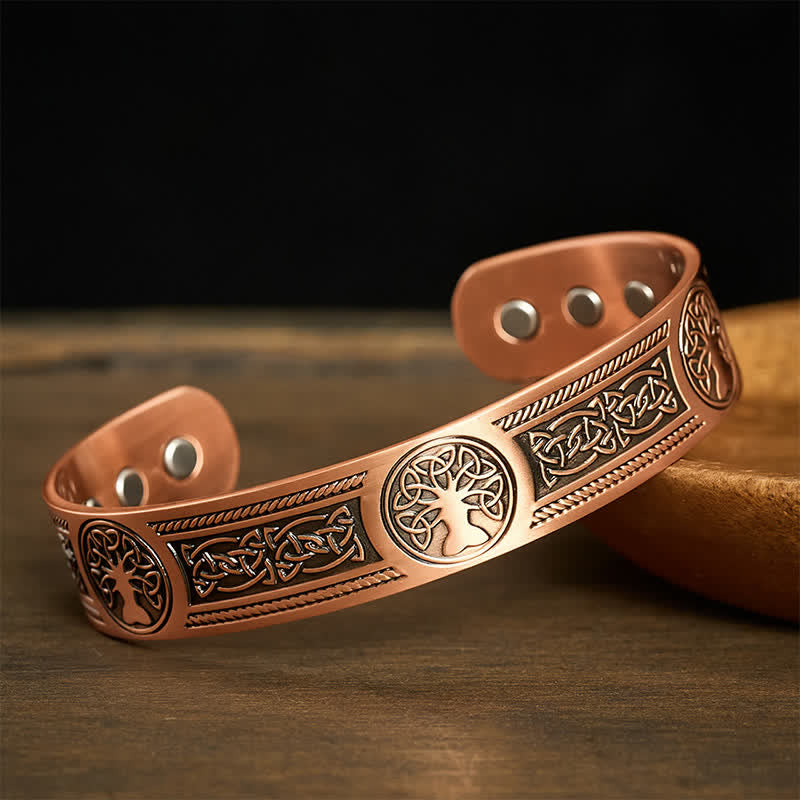 Buddha Stones Rotes Kupferarmband „Baum des Lebens“ im Vintage-Stil, offen, - image 1